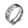 Statement-Ring für Herren aus Wolframstahl mit sich wiederholendem Kreuzdesign