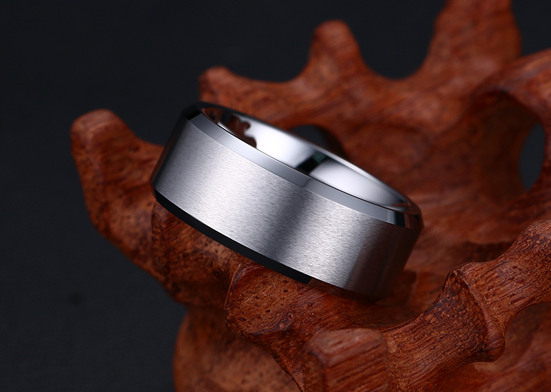 Versandfertiger Comfort Fit 6 mm 8 mm Silber-Wolfram-Ehering