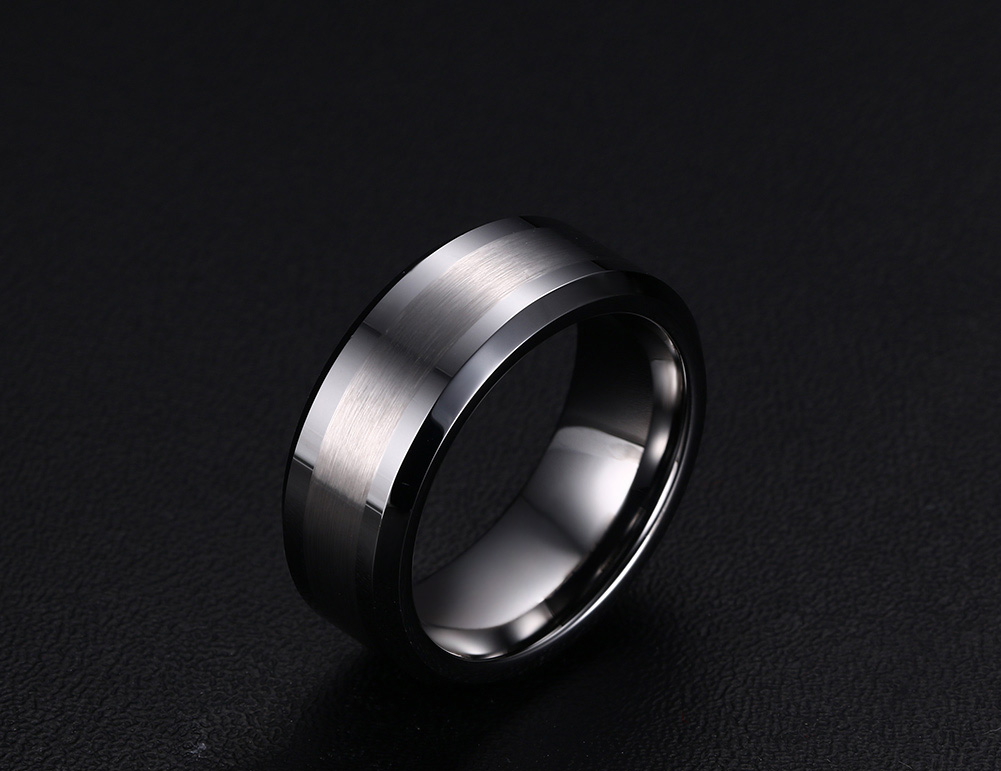 Kratzfester 8-mm-Ring aus Wolframkarbid für Hochzeit, Verlobung und Ehering für Herren