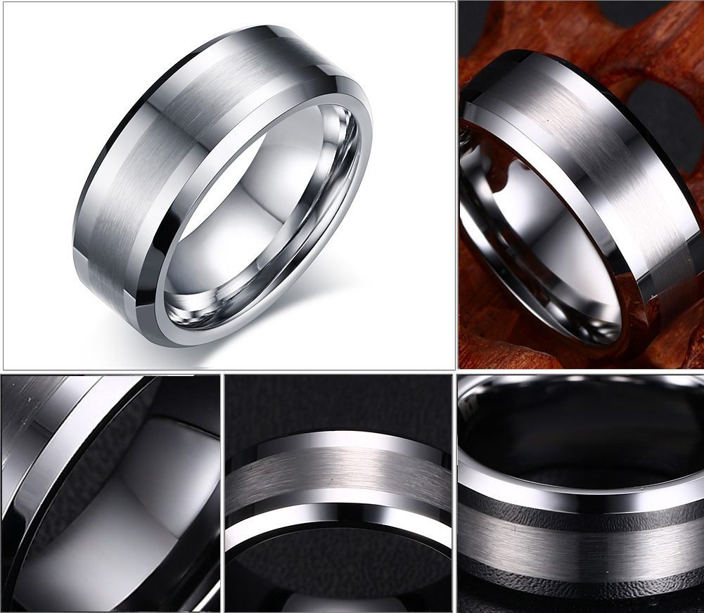 Kratzfester 8-mm-Ring aus Wolframkarbid für Hochzeit, Verlobung und Ehering für Herren