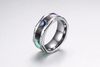 8 mm Herren-Wolfram-Ring mit Abalone-Muschel-Intarsien-Ehering