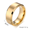 Trend-Schmuck-Großhandel, kratzfester Ring aus 18 Karat vergoldetem Wolframstahl für Herren