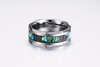 8 mm Herren-Wolfram-Ring mit Abalone-Muschel-Intarsien-Ehering